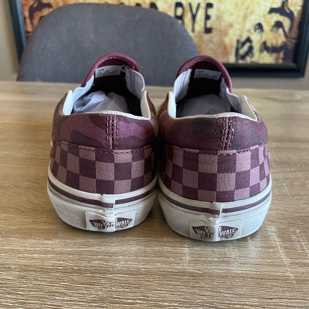 Vans Classic Slip ons checkered and Camo women’s size 6 kids size 4.5 - Picture 3 of 8